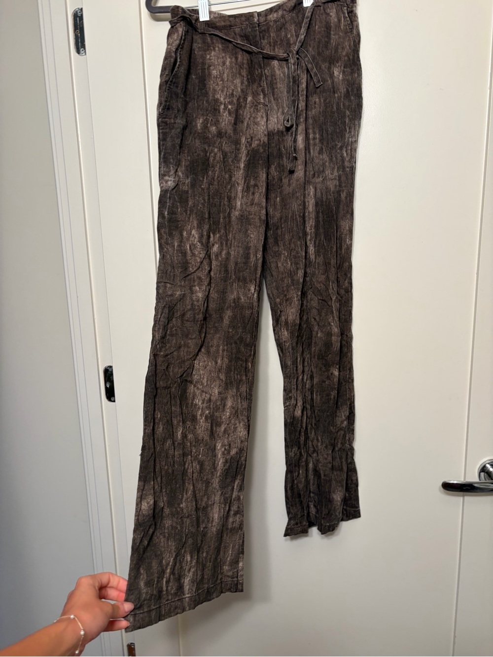 Massimo Dutti Wide-Leg Tie-Waist Pants